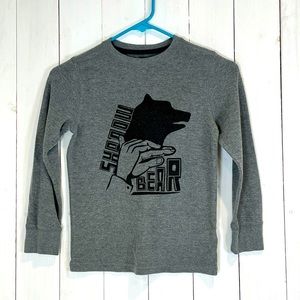 Boys grey long sleeve “shadow bear” shirt